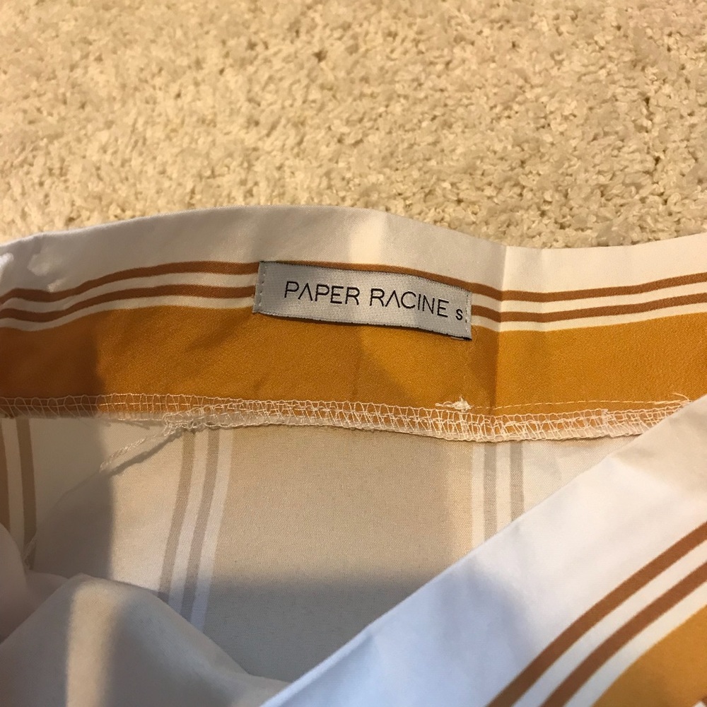 Mustard/White Striped Wrap & Tie Skirt - Picture 3 of 3